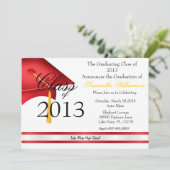 クラシックでエレガントな卒業Annoucementか招待状 招待状 (スタンド正面)