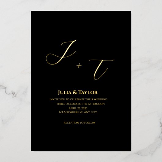 クラシックでエレガントな招待状 箔招待状 (正面)