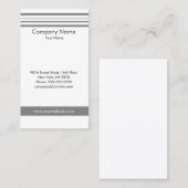 クラシックでエレガントな灰色のストライプのコンサルタント 名刺 (正面/裏面)