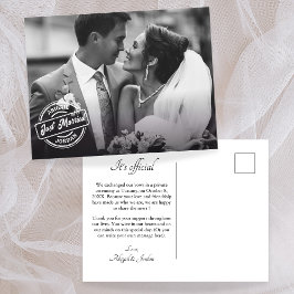 クラシックでエレガントな結婚したばかりの写真 案内ポストカード