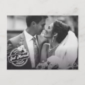 クラシックでエレガントな結婚したばかりの写真 案内ポストカード (正面)