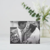 クラシックでエレガントな結婚したばかりの写真 案内ポストカード (スタンド正面)