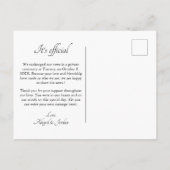 クラシックでエレガントな結婚写真 案内ポストカード (裏面)