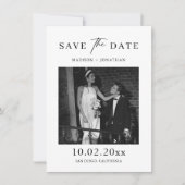 クラシックでエレガントな結婚式の事前お知らせフォトカード 招待状 (正面)