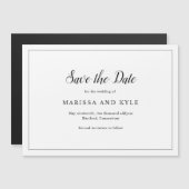 クラシックでエレガントな結婚式のSave the Date マグネット招待状 (正面/裏面)