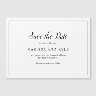 クラシックでエレガントな結婚式のSave the Date マグネット招待状