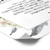 クラシックでエレガントな結婚式 追悼テーブルサイン ポスター (角)