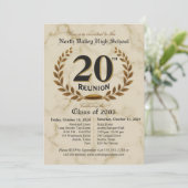 クラシックでエレガントな20年ぶりの高校同窓会 - 2日間 招待状 (スタンド正面)