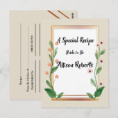 クラシックでエレガントな 洗練された  ブライダルシャワー ポストカード (正面/裏面)