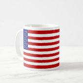 クラシックでクールなアメリカ国旗の愛国 コーヒーマグカップ (正面左)