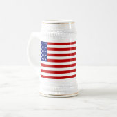クラシックでクールなアメリカ国旗の愛国 ビールジョッキ (正面左)