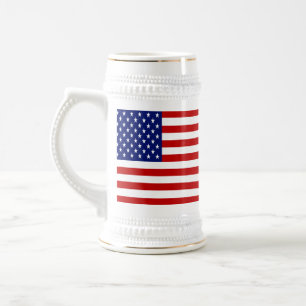 クラシックでクールなアメリカ国旗の愛国 ビールジョッキ