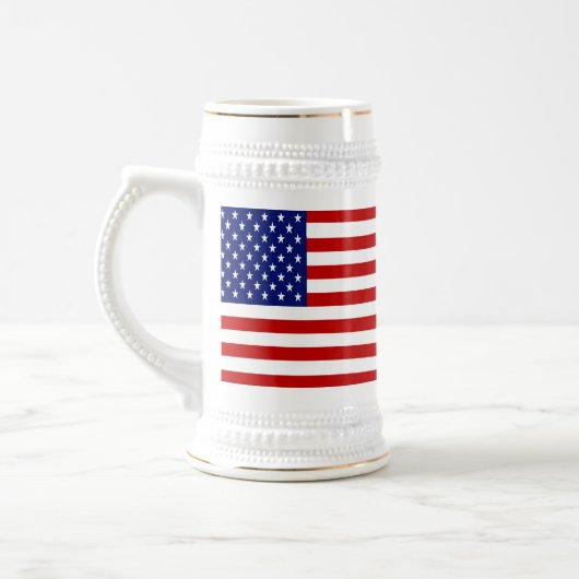 クラシックでクールなアメリカ国旗の愛国 ビールジョッキ (左)