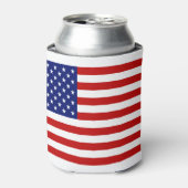 クラシックでクールなアメリカ国旗の愛国 缶クーラー (缶正面)