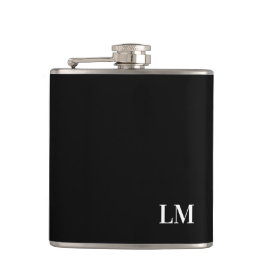 クラシックでシックなエレガントな結婚式のモノグラム フラスク