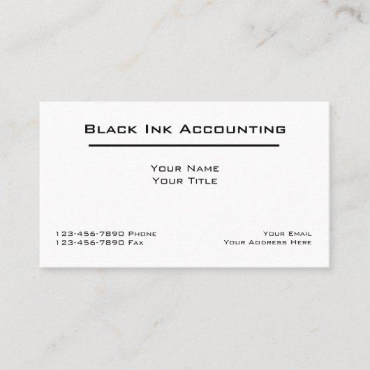 クラシックでシンプルな会計士の名刺 名刺 (正面)