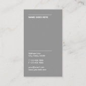 クラシックでシンプルな専門の縦の名刺 名刺 (裏面)