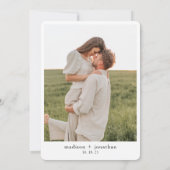 クラシックでシンプルな2枚の写真の結婚式の丸みを帯びたデザイン 招待状 (裏面)