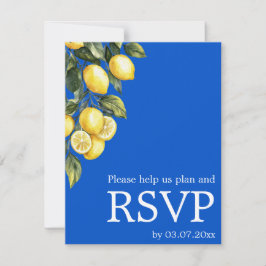 💙🍋クラシックでシンプルなQR Azul & Limone Romance 出欠カード