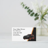 クラシックでシンプルなUberドライバー配車サービス 名刺 (スタンド正面)