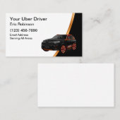 クラシックでシンプルなUberドライバー配車サービス 名刺 (正面/裏面)