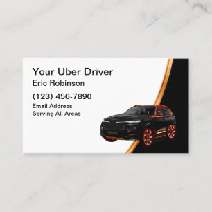 クラシックでシンプルなUberドライバー配車サービス 名刺