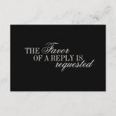 クラシックでタイムレスなブラックとクリームの結婚式 出欠カード (裏面)