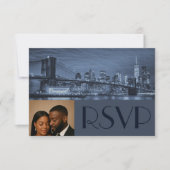 クラシックでタイムレスなNYCウェディングRSVP  招待状 (正面)