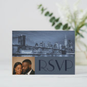 クラシックでタイムレスなNYCウェディングRSVP  招待状 (スタンド正面)