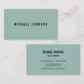 クラシックでフェイクなリネンミント 名刺 (正面/裏面)