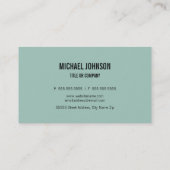 クラシックでフェイクなリネンミント 名刺 (裏面)