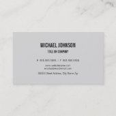 クラシックでフェイクなリネン灰色 名刺 (裏面)