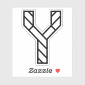 クラシックでミニマルなY文字 シール (シート)