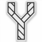 クラシックでミニマルなY文字 シール (正面)