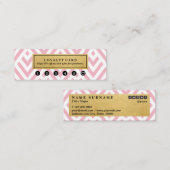 クラシックでモダンなパターン金ゴールドのアクセントのピンクのロイヤリティ スキニー名刺 (正面/裏面)