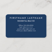 クラシックでモダンな不動産仲介業者 名刺 (裏面)