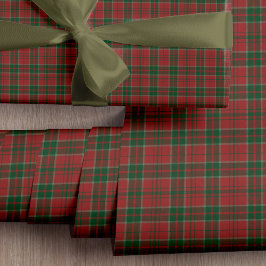 クラシックで上品な赤いチェックのタータン柄のクリスマスギフト ラッピングペーパー