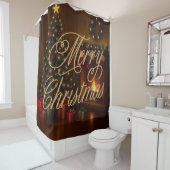 クラシックで伝統的なメリークリスマス  シャワーカーテン (インサイチュ)
