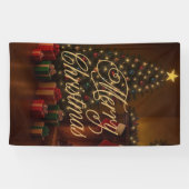 クラシックで伝統的なメリークリスマス 横断幕 (横)