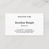 クラシックで古い英国の文字のノスタルジックな一見のテンプレート 名刺 (裏面)