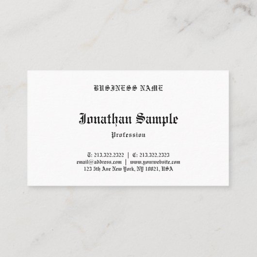 クラシックで古い英国の文字のノスタルジックな一見のテンプレート 名刺 (裏面)