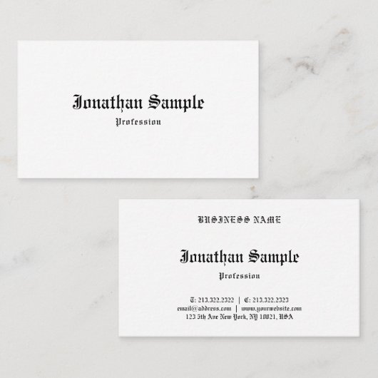 クラシックで古い英国の文字のノスタルジックな一見のテンプレート 名刺 (正面/裏面)