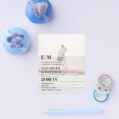 クラシックで大胆な写真オーバーレイの結婚式招待状、予算内で チラシ (シングル)