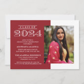 クラシックで大胆な2024年卒業式招待状 招待状 (正面)