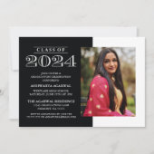 クラシックで大胆な2024年卒業生の卒業式招待状 招待状 (正面)