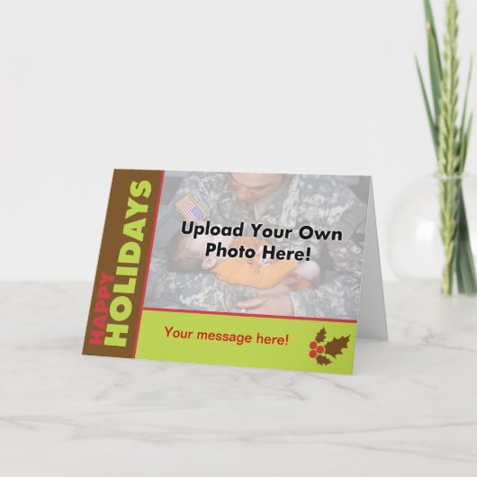 クラシックで幸せな休日の写真テンプレートカード シーズンカード (正面)