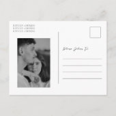 クラシックで永遠の結婚式のSave the Date 案内ポストカード (裏面)