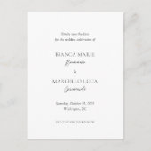 クラシックで永遠の結婚式のSave the Date 案内ポストカード (正面)