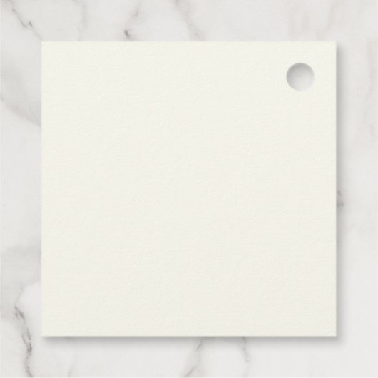 クラシックで洗練されたウェディングシャワーの感謝カード フェイバータグ (裏面)