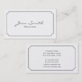 クラシックで白いフレームのメーキャップアーティストの名刺 名刺 (正面/裏面)